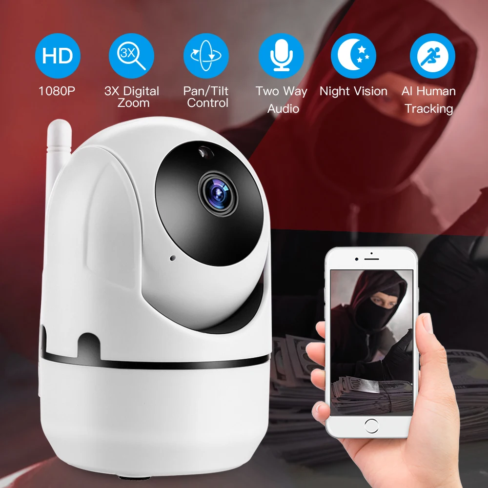 Беспроводная ip-камера 720P 1080 P интеллектуальное автоматическое отслеживание ИК