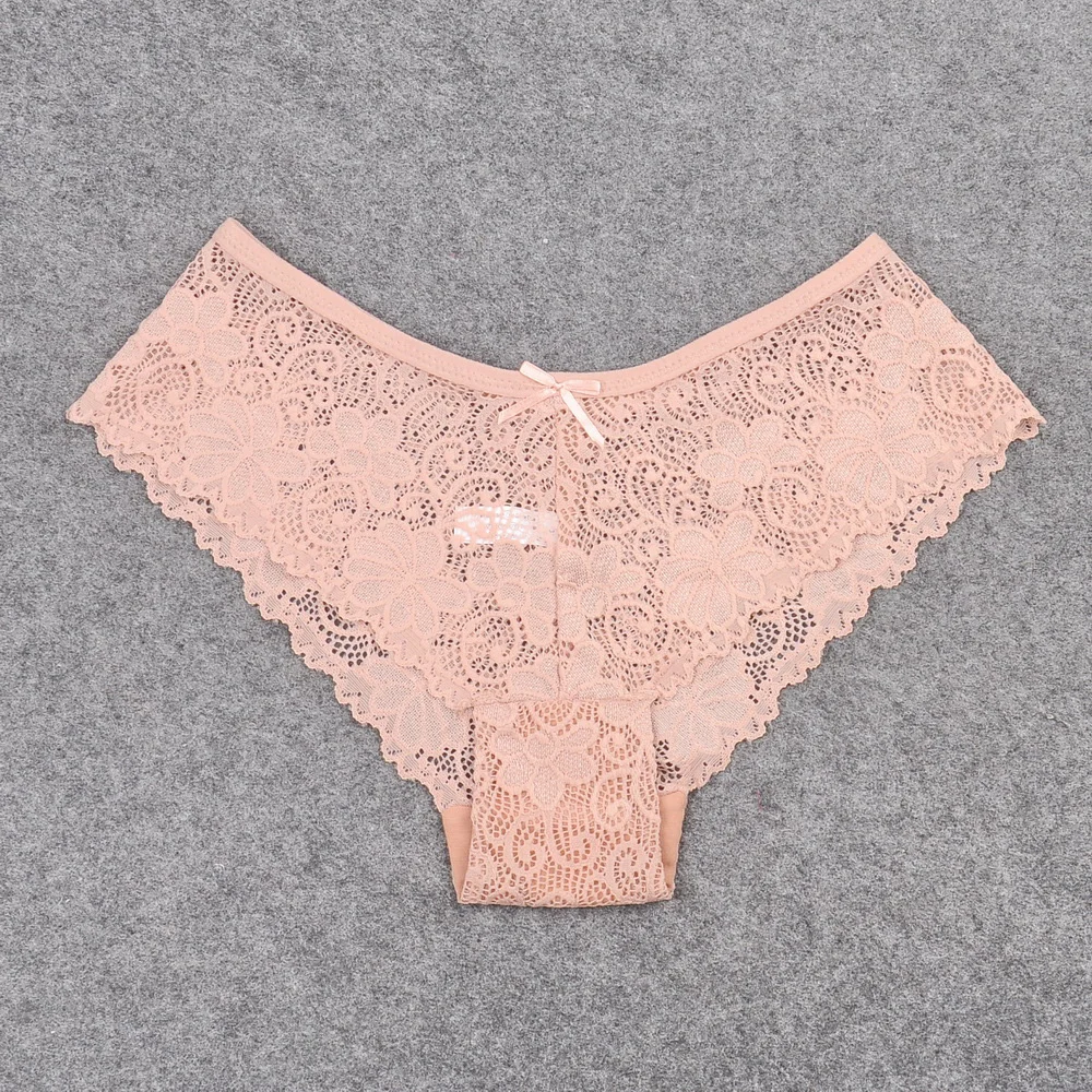 Полностью кружевные трусики для женщин Прозрачное нижнее белье женские