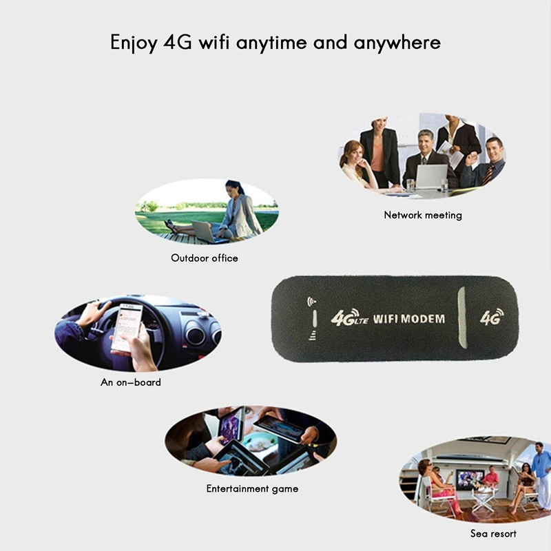 

4G USB Modem WiFi Router USB Dongle 150Mbps with SIM Card Slot Car Wireless Hotspot Pocket Mobile WiFi