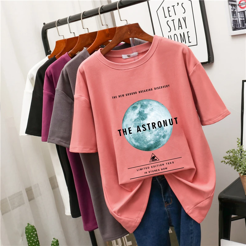 Женская футболка с коротким рукавом Shellsuning 6 цветов летняя буквенным принтом