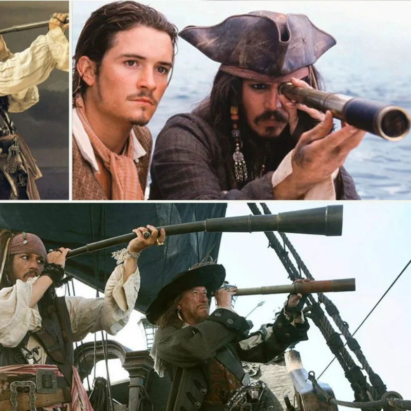 Металлический телескоп пиратский детский Монокуляр HD карманный подарок 25x30