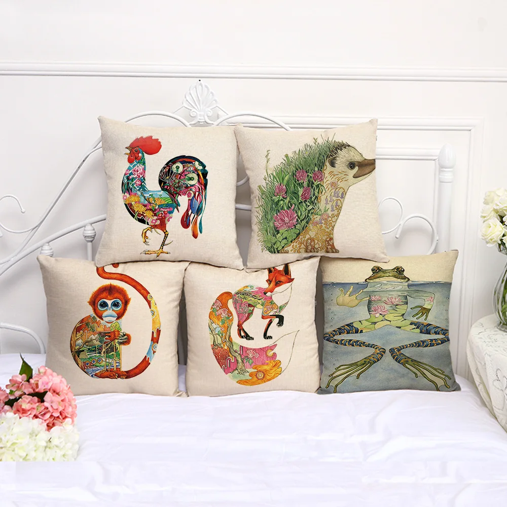 

Pillowcase Cartoon animal cushion cover 45*45 sofa cushions Pillow cases Polyester home decor pillow covers kd-0027
