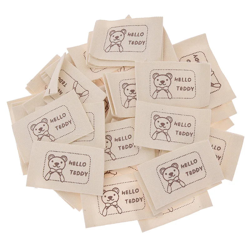 Стирающаяся ткань ручной работы с милыми животными наклейки этикетки для