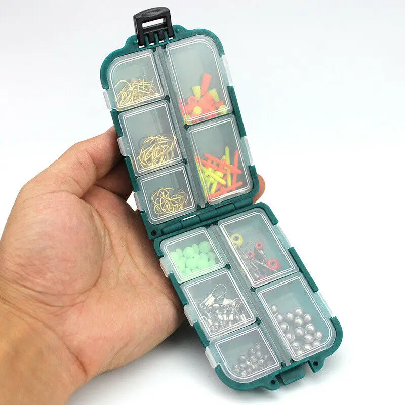 

Portable Waterproof Fishing Hook Lure Bait Tool Storage Box Case With 10 Compartments Grids Fishing Accessories Tackle Box Pesca