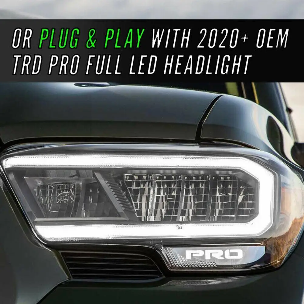 

Plug and Play Adapters For 16-20 Toyota Tacoma to Full Headlights LED fit 2020 F4N8