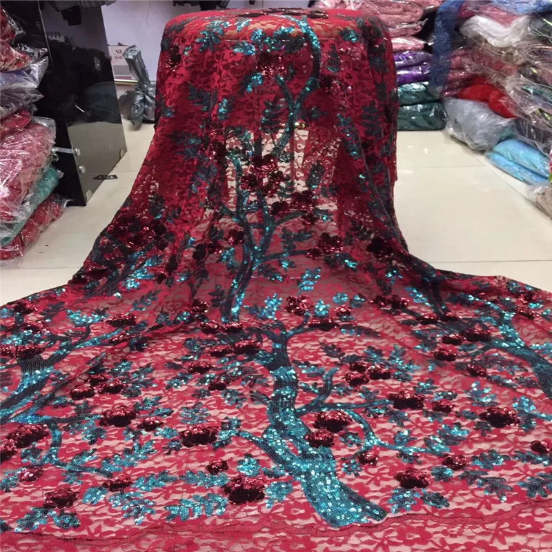 Тюль с блестками сетка кружевная ткань 2019 красные/зеленые новейшие