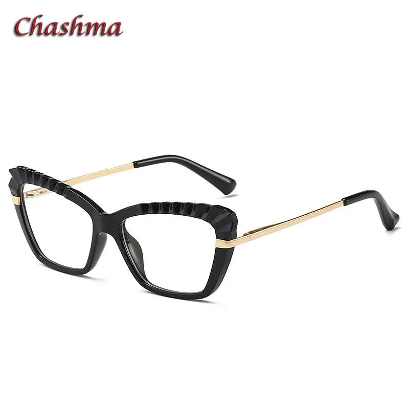 

Женские модные очки кошачий глаз TR90 с голубой оправой, прозрачные очки для женщин