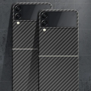 pure real carbon fiber case for samsung galaxy z flip 3 case for galaxy z flip 3 ultra thinlight 3d aramid fiber phone cover free global shipping