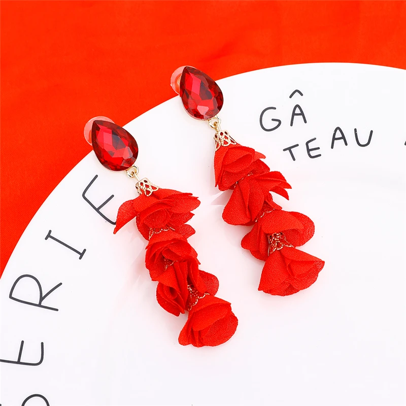 Женские серьги-подвески ZA серьги из ткани черного синего серого красного