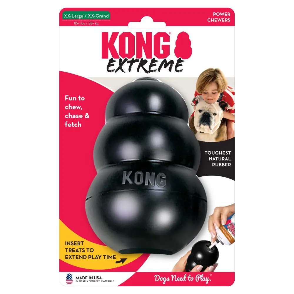 KONG - Extreme Dog Toy - Toughest Natural Rubber, Black - Fun to Chew, Chase and Fetch images - 6