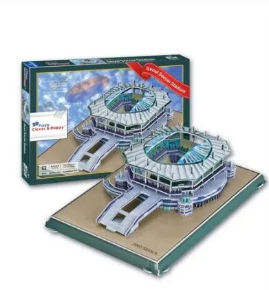 

South Korea Seoul Stadium Football Soccer 3D Paper DIY Jigsaw 3420 Puzzle Model Educational Toy Kits Children Boy Gift Toy