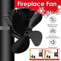 1pc 4 blade universal fireplace fan alumina heat powered stove fan for wood log fireplace for 5 6 inch flue pipes