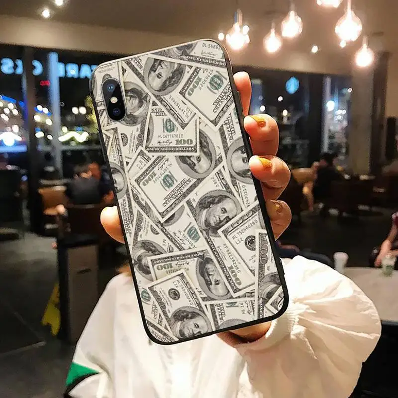 

Money Dollars Bill Cash Ben Franklin Phone Case for iPhone 11 12 pro MINI XS MAX 8 7 6 6S Plus X 5S SE 2020 XR