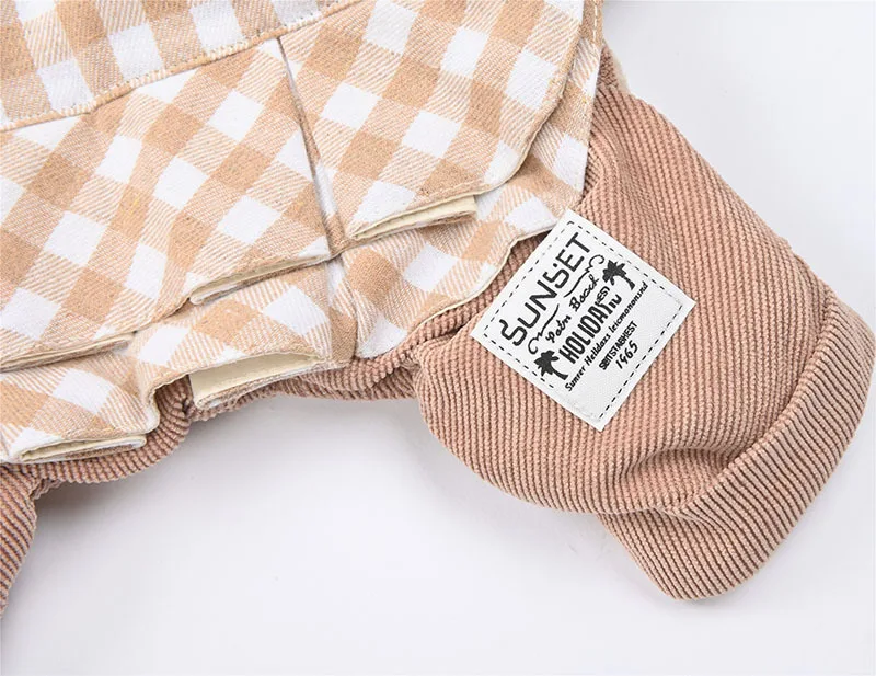 Клетчатая Дизайнерская одежда для собак, разные цвета, размеры S-xxl, теплые комбинезоны для животных, Осень-зима, четыре ноги, одежда для домашних животных