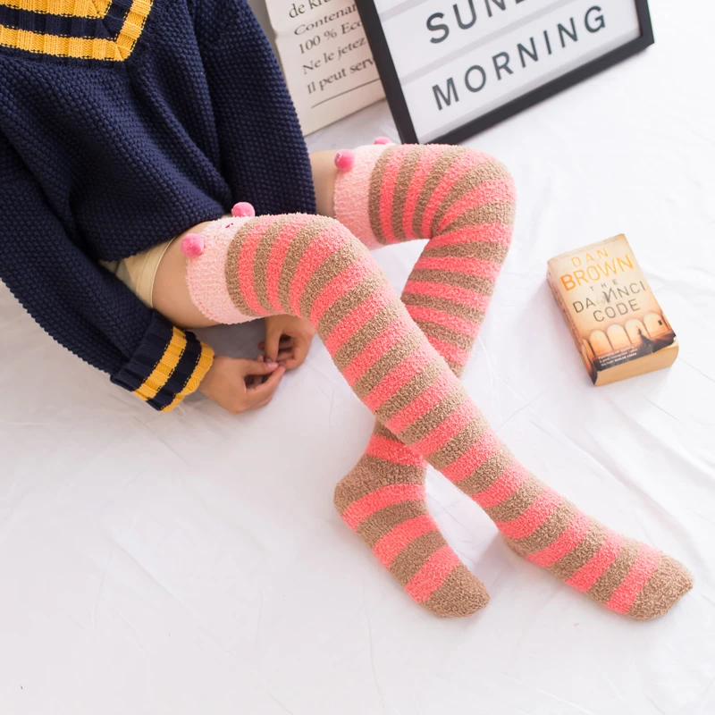 

Sexy Women's Hosiery Thigh High Stockings Ladies Sweet Girls Stockings Pantyhose Patchwork Silk Warm Over The Knee Stockings