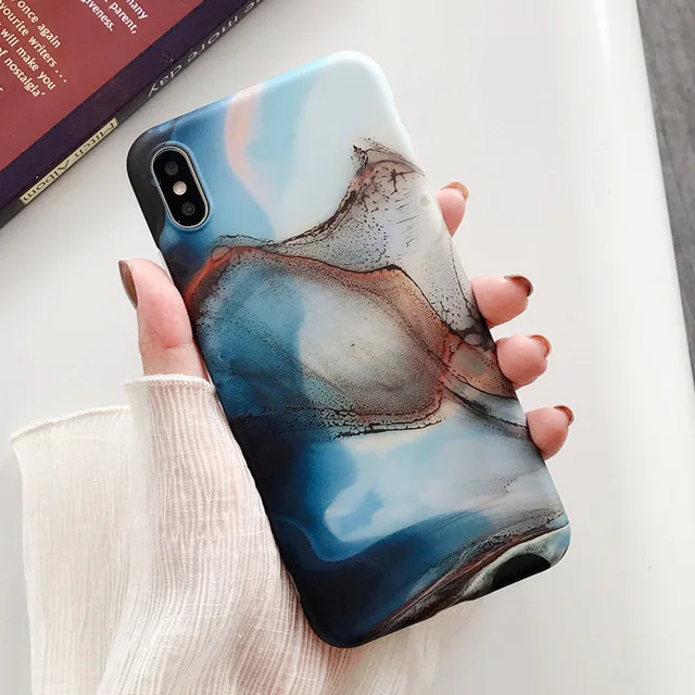 Lovebay мраморный чехол для телефона для iPhone 6, 6s, 7, 8 Plus, X, XR, XS, Max, модный абстрактный художественный мягкий IMD чехол для iPhone X, чехол для телефона - Цвет: AC8604