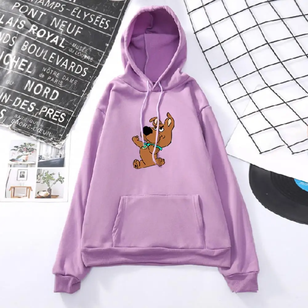 40%HOTAutumn Women Cartoon Puppy Print Loose Hooded Sweatshirt Long Sleeve Hoodie