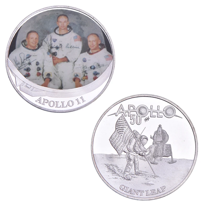 coin 3 WR Apollo 11 50th Anniversary серебряные коллекционные монеты с держателем для монет оригинальная монета для вызова медаль США коллектор дропшиппинг - Цвет: coin 3