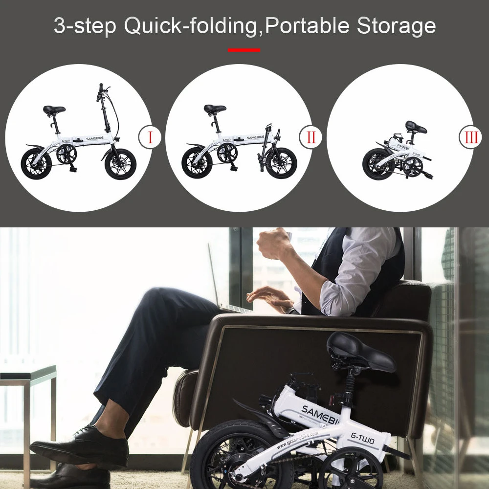 

Lixada 14 Inch Folding Electric Bike Power Assist Electric Bicycle E-Bike Scooter 250W Motor