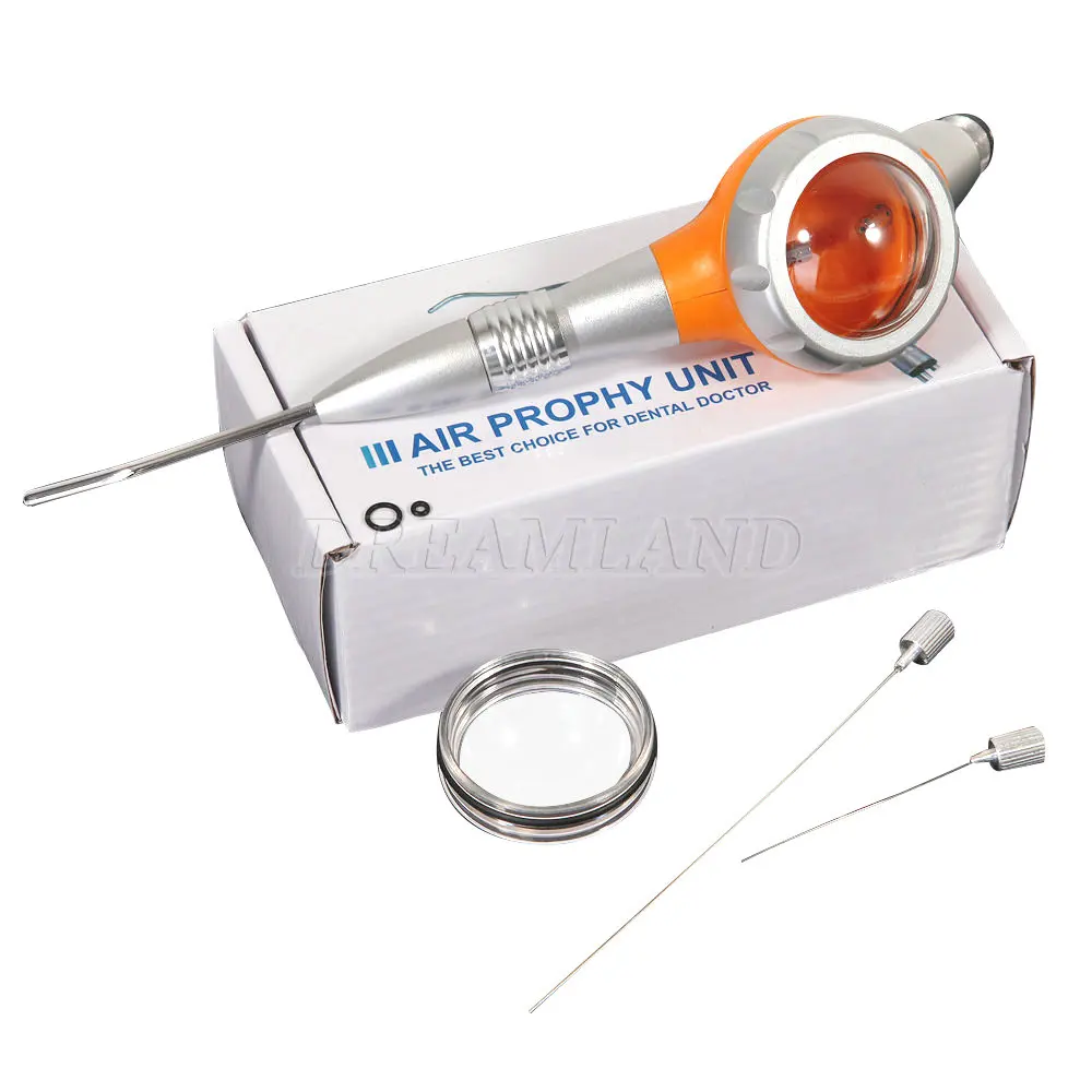 

2Colors Dental Air Polisher Polishing Hygiene Air Prophy Jet Blue/Orange 4Hole Teeth Polishing Jet Flow