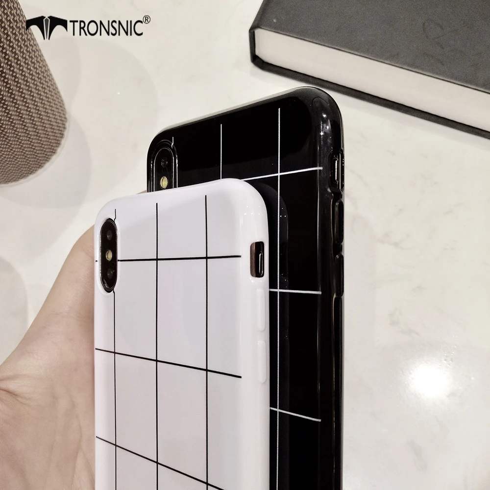 glossy plaid phone case for iphone 11 pro xs max xr soft luxury silicone black white case for iphone 6s 7 8 plus shiny cover hot free global shipping