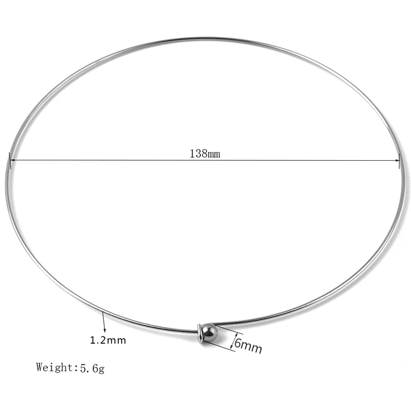 2pcs/lot Never Fade Stainless Steel Fashion Glamour Woman Necklace Collar 1mm DIY Jewelry Making Findings Accessories