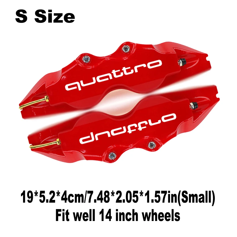 

Car Wheel Rim Brake Pad Discs Rotors Caliper Cover For AUDI Quattro S1 A3 S3 8V A4 S4 B7 A5 S5 B9 Q5 Front Rear Tire Accessories