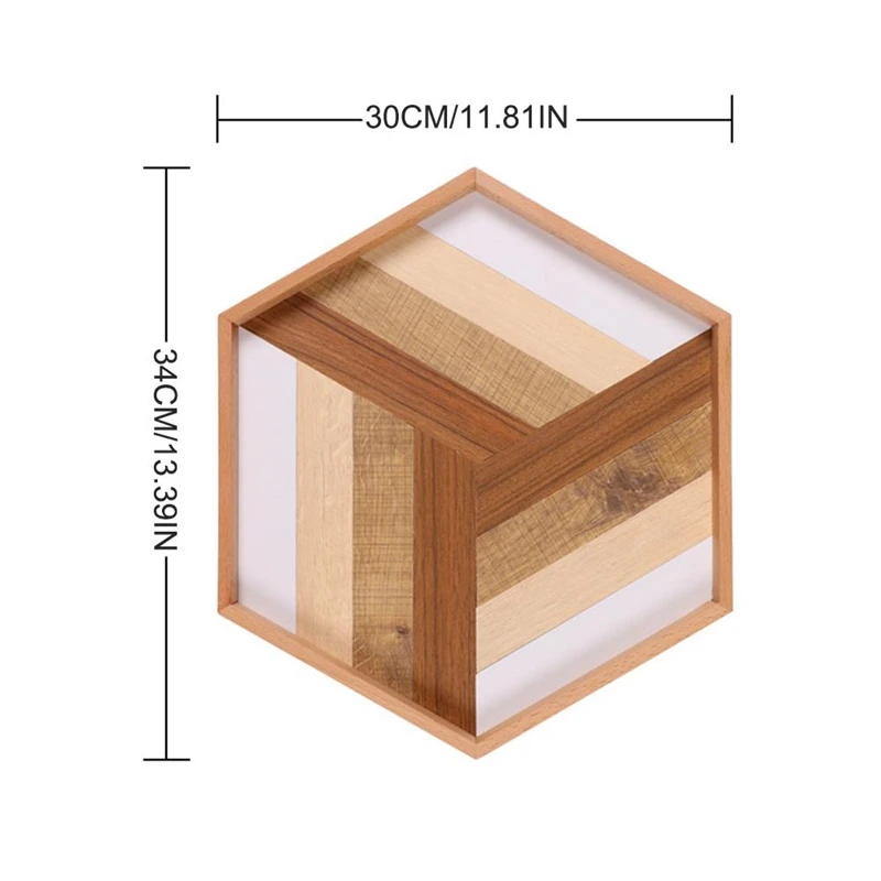 Деревянный поднос для украшения шестигранный выпечки деревянный чайной еды