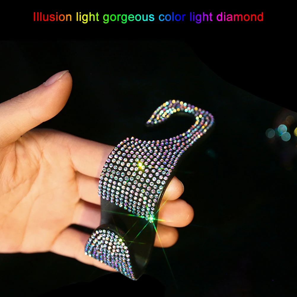 

2PCS Car Seat Back Hook Bling Bling Rhinestones Hanger Auto Headrest Objects Support Universal Mount Clips Auto Accessories