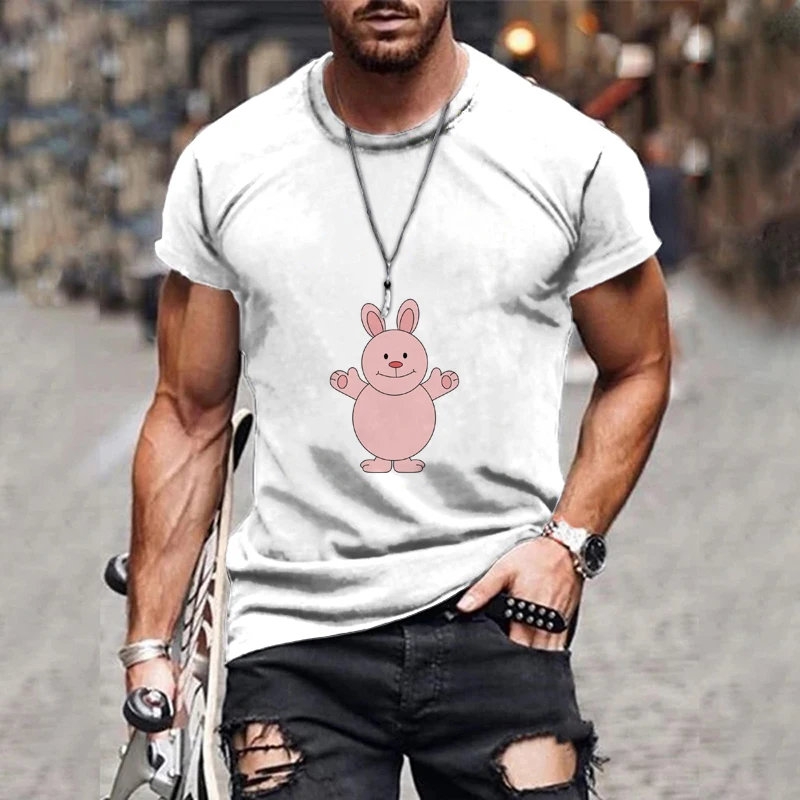 

Cartoon Animal Series 3D Printing Men's T-shirt Summer Casual Fashion Street Harajuku Oversized T-shirt XXS-6XL o Collar