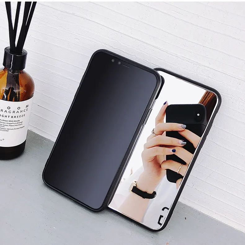 DUSH Cosmetic Mirror Case For iPhone 11 Pro X XS MAX XR 7 8 Samsung S10 Note10 9 Luxury Girl Glass TPU+PC ShockProof Cover |