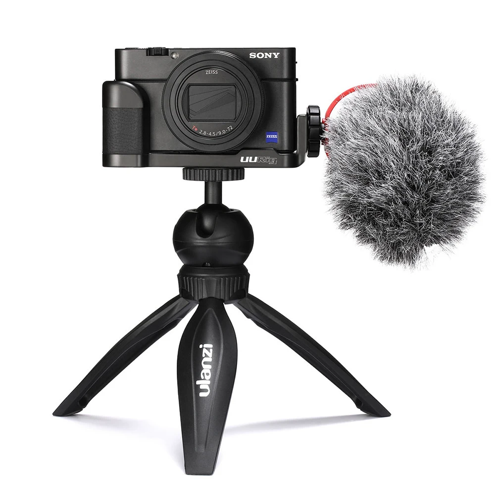UURig R017 Vlog Camera Держатель Микрофона Mic Stand Hand Grip L Plate W Cold Shoe Mount for Sony RX100 VII M7 Accessories |