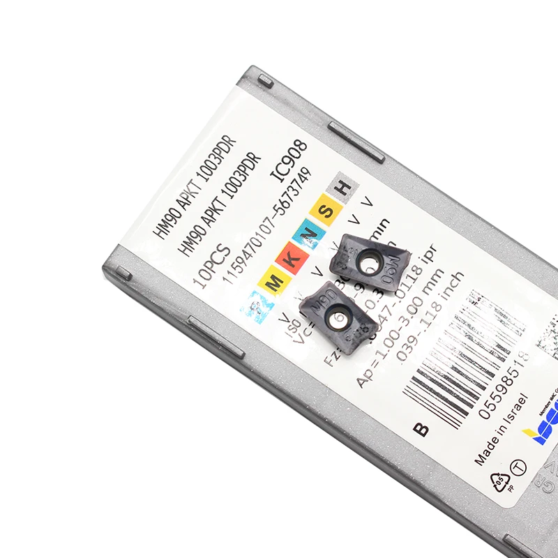 10 шт. HM90 APKT 1003PDR IC908 внешние токарные инструменты твердосплавные вставки токарный инструмент apkt1003
