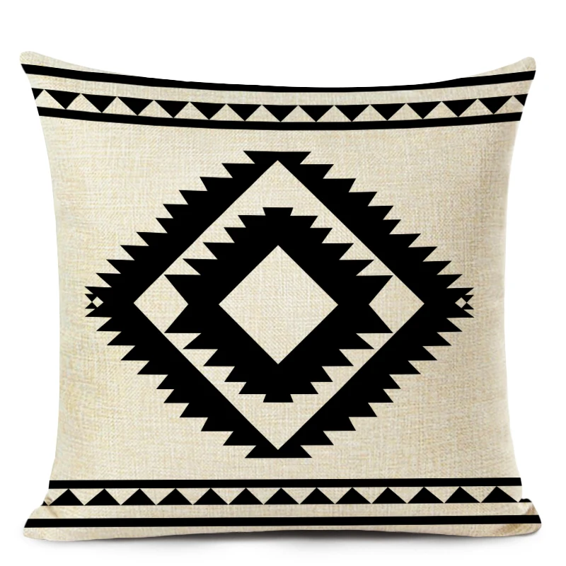 Retro High Quality ethnic Geometry Cushion Cover Throw Pillow Cutton Linen Car Sofa Bed Home Decor Textile Printed Pillowcase