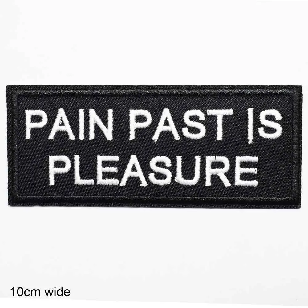 2(PAIN PAST Хорошее качество вдохновляющая поговорка смех перед лицом опасности буквы клеящиеся утюгом украшения нашивки для одежды - Цвет: 2(PAIN PAST