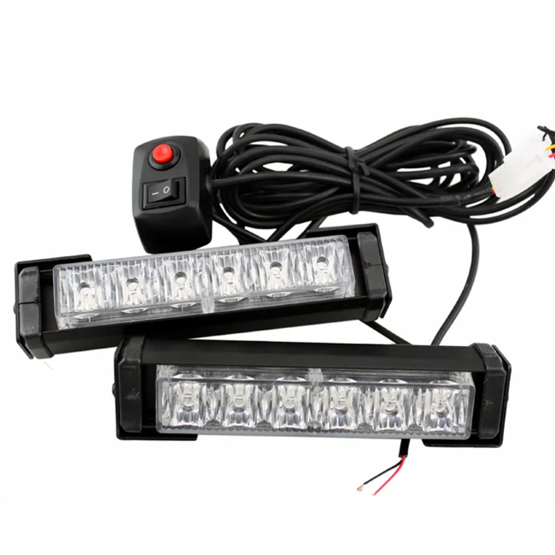 

Auto Strobe Light 2Pcs/set LED Police Style Warning Light 10 Flash Mode 12 LED Car Police Strobe Light Bar