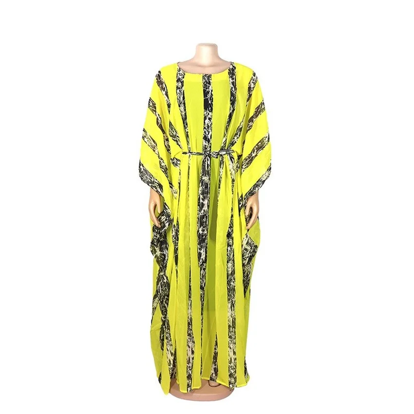 

African Dresses for Women Long Maxi Dress 2021 Dashiki One Size Printing Loose Casual Polyester Summer Ladies Fashion Clothing