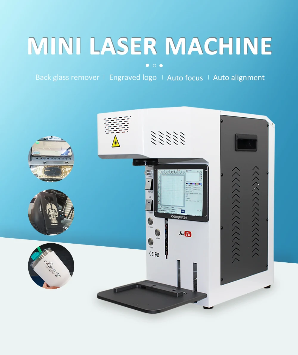 Волоконно лазерная маркировочная машина Автоматическая задняя Стекло лазерный