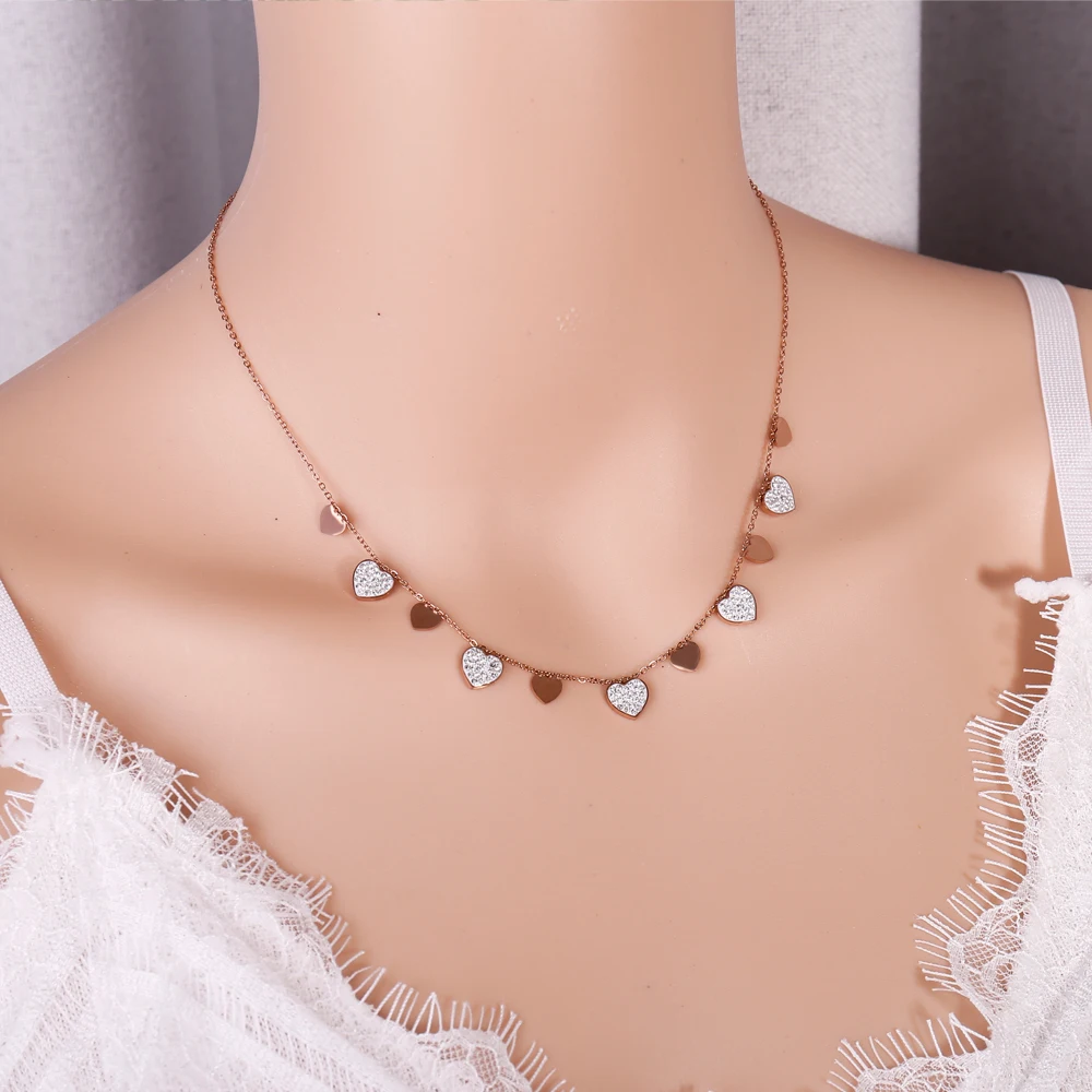 Богемное колье-чокер ожерелье для женщин блестящее хрустальное сердце короткая