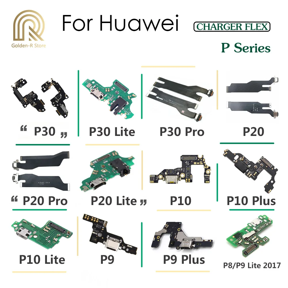 Запчасти для платы с разъемом Golden R гибкий кабель микрофоном Huawei P30 P20 Pro P10 P9 Plus P8 Lite