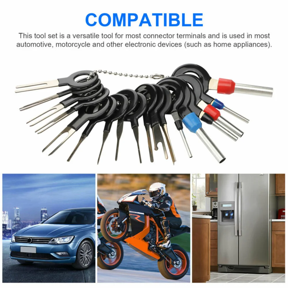 

Crimp Connector Wire Terminal Removal Tools Extractor Pin Kit Universal Useful