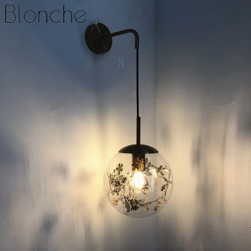 Современная настенная лампа Blonche со стеклянными шариками бра в скандинавском