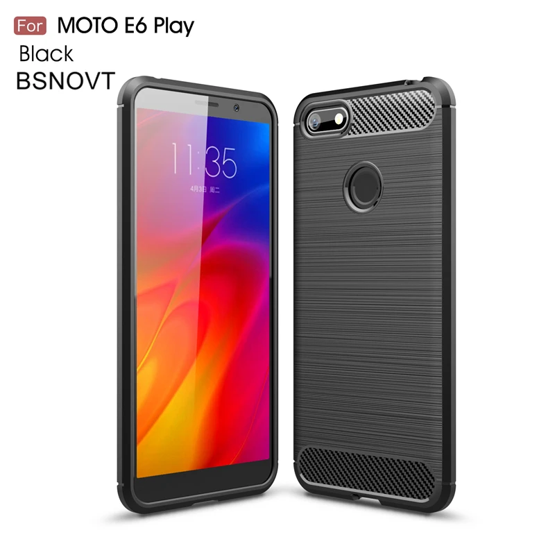 

Чехол для Motorola Moto E6 Play, мягкий силиконовый чехол из углеродного волокна, 5,5 дюймов, противоударный чехол для Moto E6 Play, чехол для Moto E6 Play