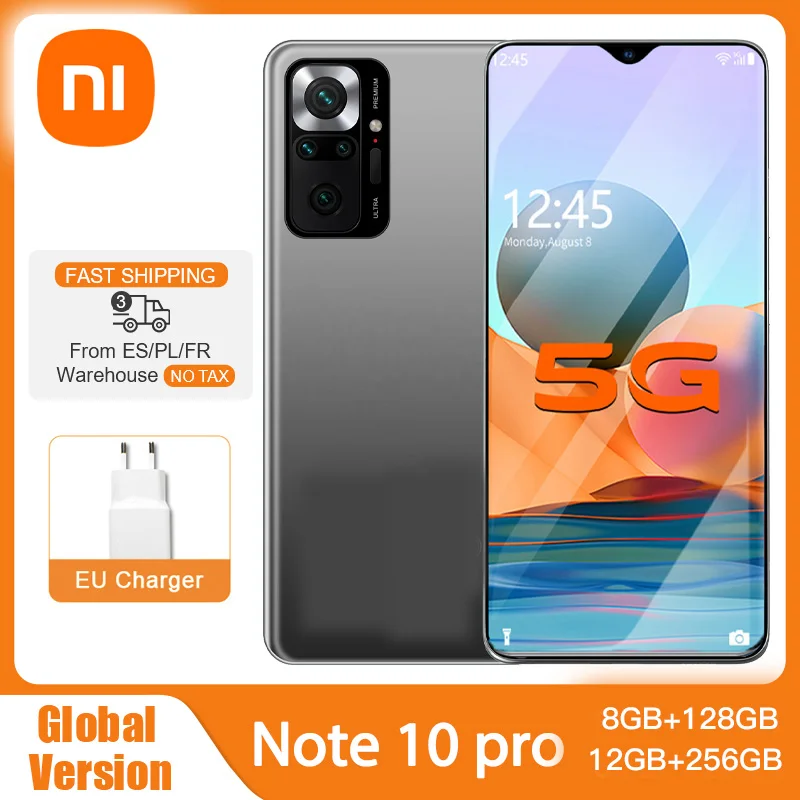 

Note 10 Pro Smart Phone Android 5g Smartphone Android 10 4g Mobile Phones 512gb Cell Phones Unlocked New 6.7Inch Global Version