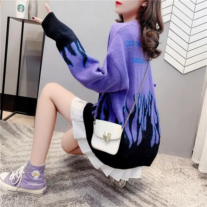 Flame Butterfly Embroidered Sweater Women's New Loose Lazy Pullover Autumn Winter Temperament Versatile Thickened Sweet | Женская