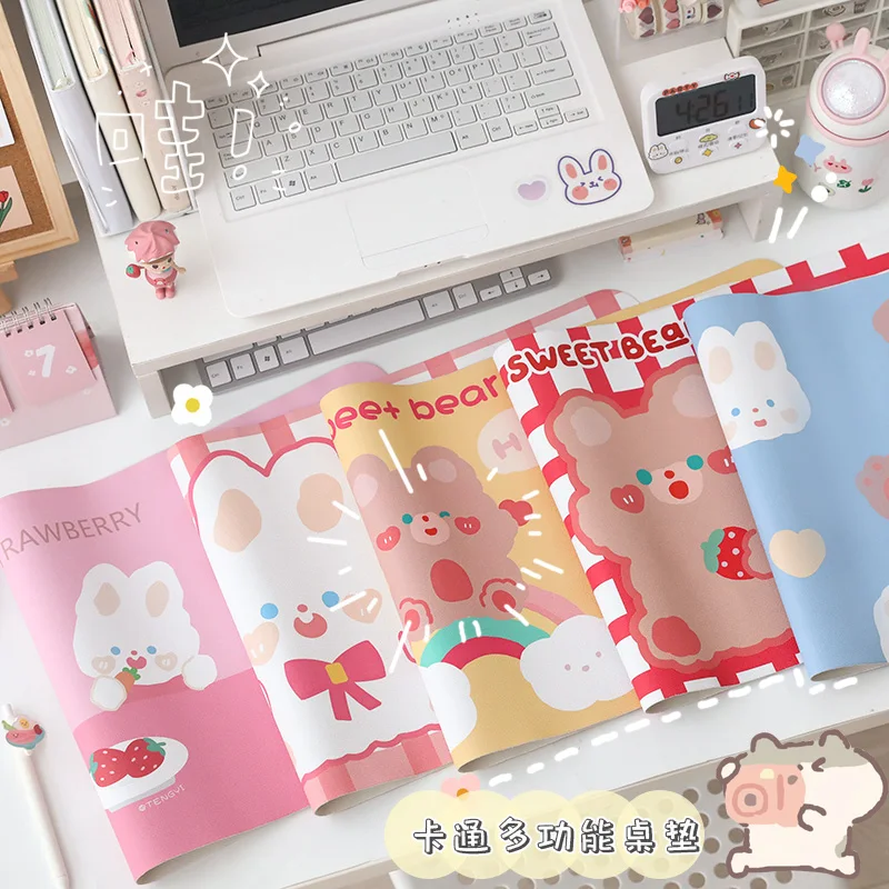 

Ins Super Large Lovely Pink Desk Cushion Girl Rough Mouse Pad Dormitory Student Learning Desktop