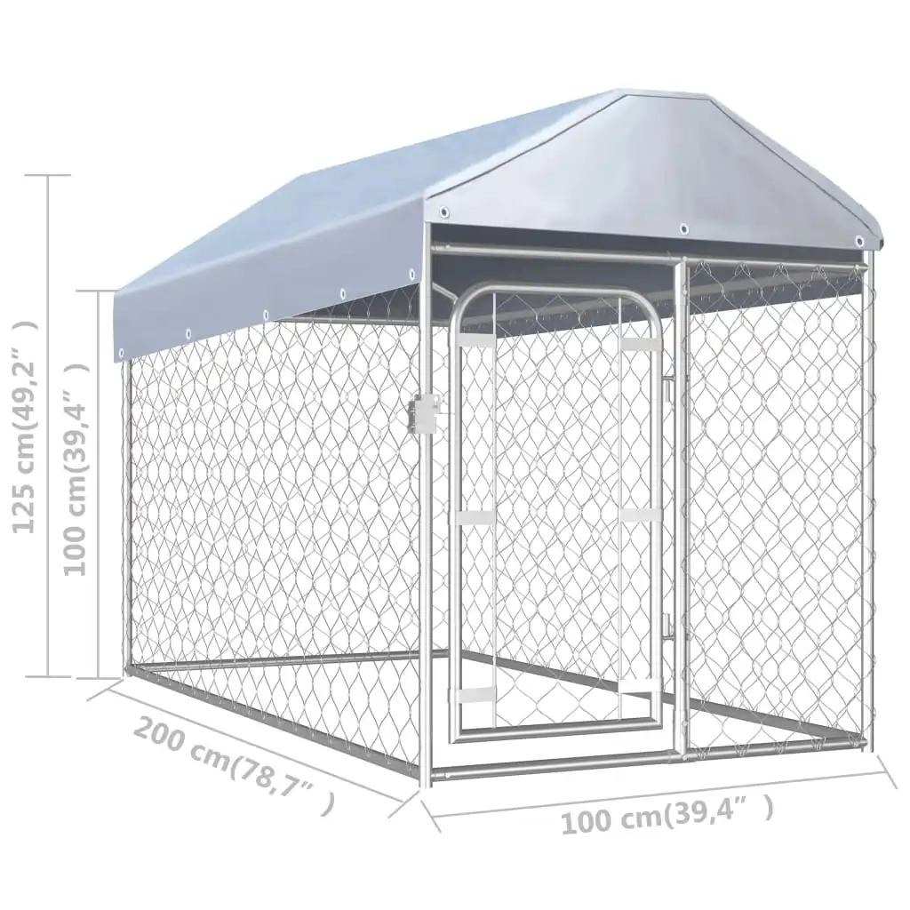 

Outdoor Dog Kennel with Roof 78.7"x39.4"x49.2"