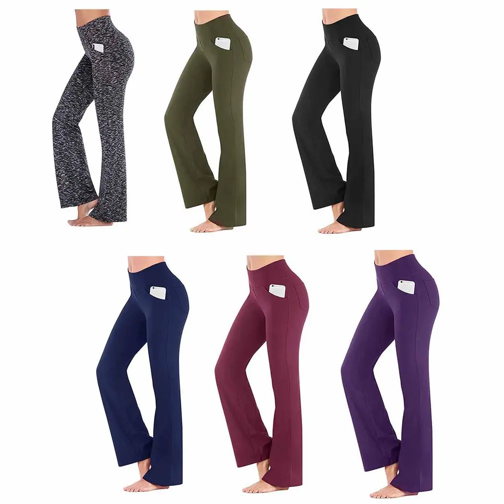 

Женские штаны для йоги с карманами, джоггеры, широкие брюки-клеш, брюки для девушек, эстетичные брюки, женские спортивные брюки, женские брюк...