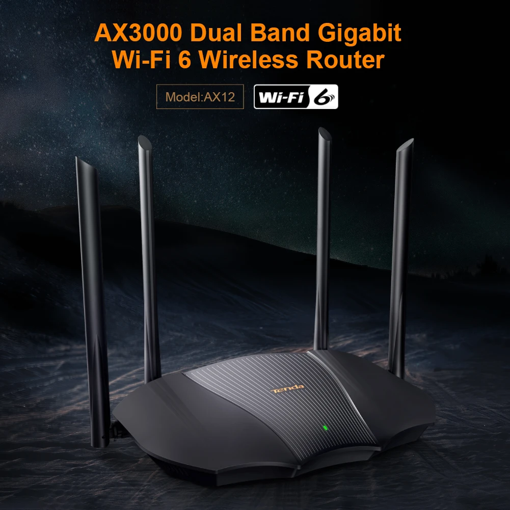 

Tenda 3000 Мбит/с гигабитный Wi-Fi 6 2,4 ГГц/5 ГГц двухдиапазонный беспроводной сетевой маршрутизатор Tenda приложение местное и удаленное управление