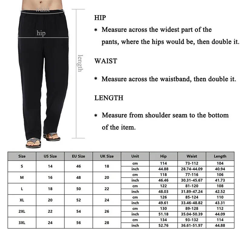 

Puimentiua Summer Pants Men Solid Color Linen Straight Casual Pants Plus Size Breathable Comfortable Drawstring Loose Trousers